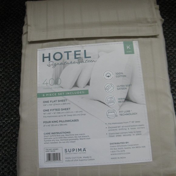 Hotel Collection Bedding Hotel Signature Sateen King 6 Piece Sheet